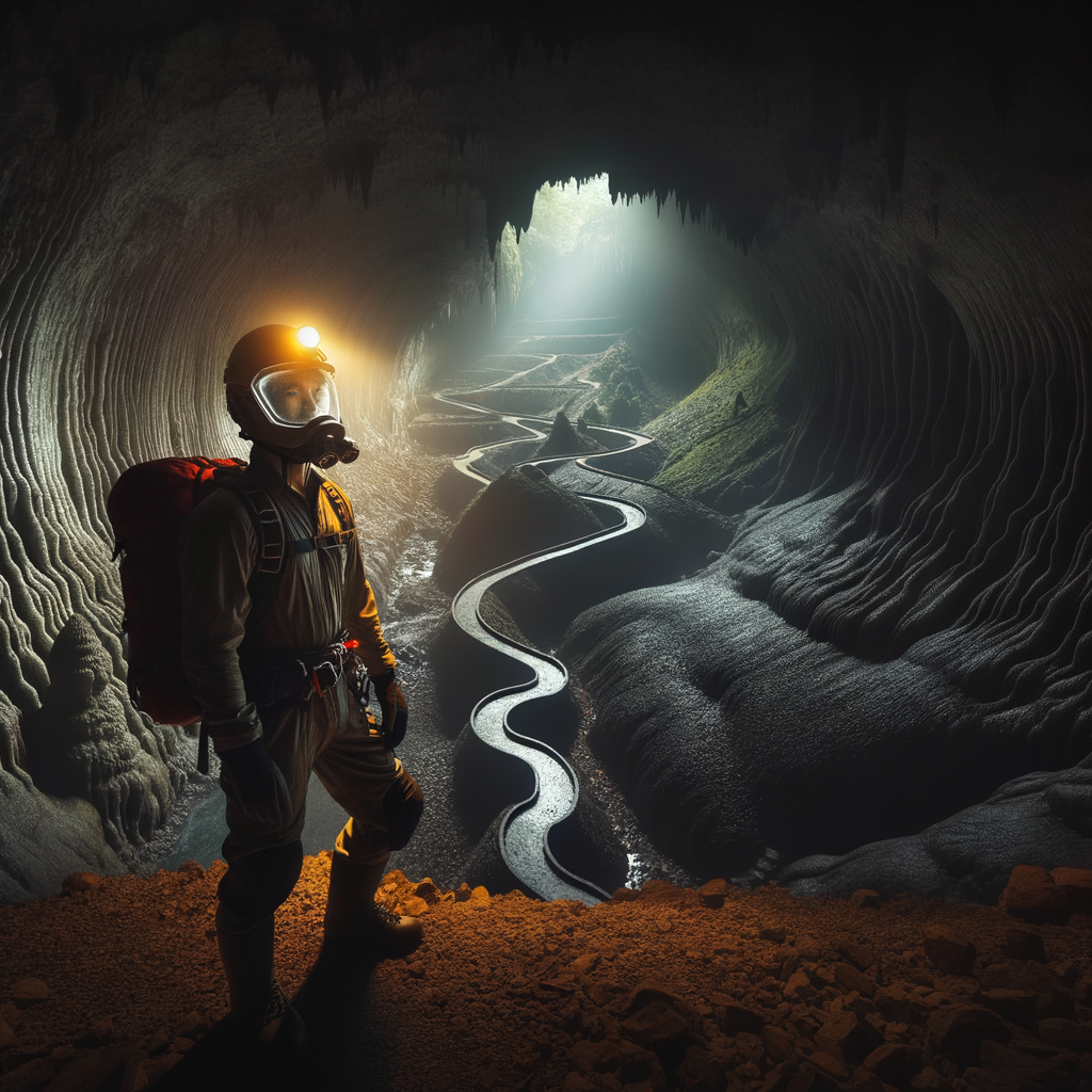 Lone explorer embarking on a solo spelunking adventure, symbolizing the thrill of single person spelunking sagas and solo cave exploration stories.