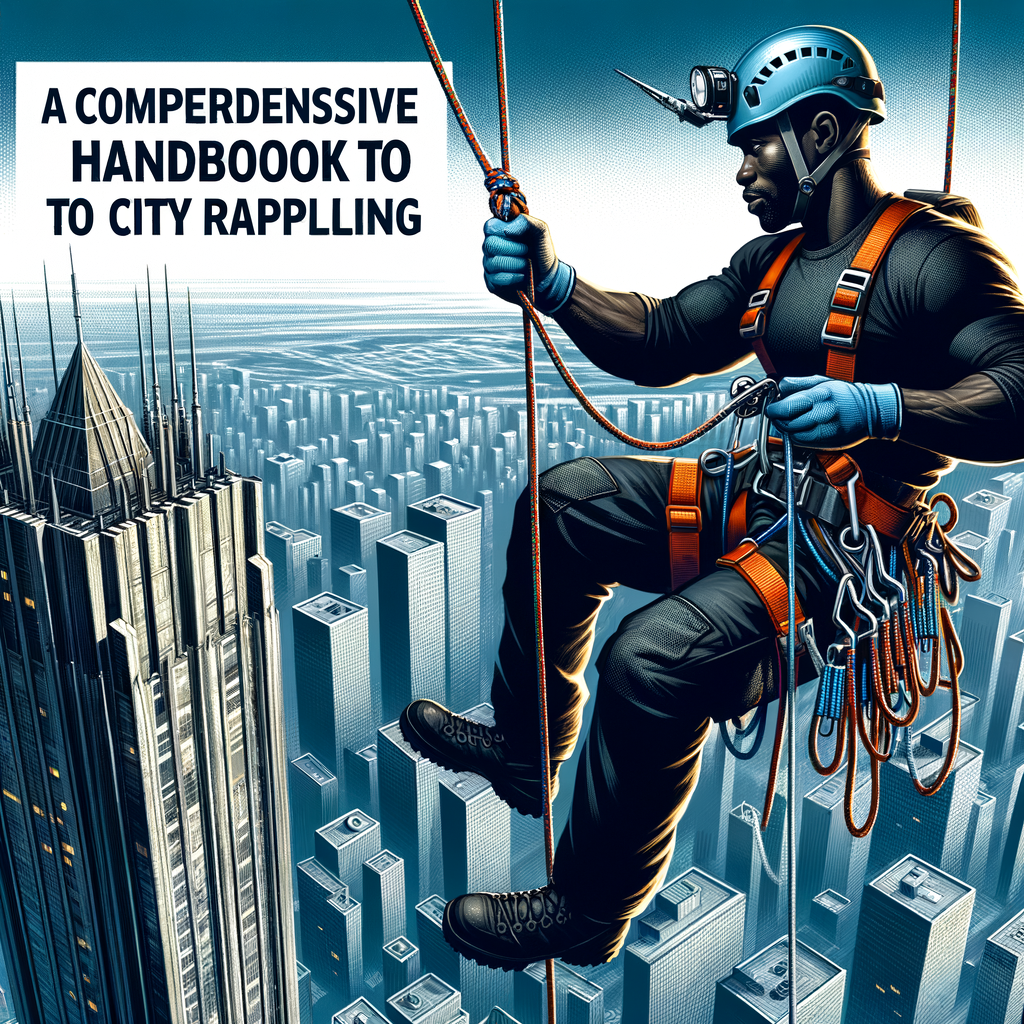Professional demonstrating urban rappelling techniques on a city building, showcasing safety measures and precautions for city descent, highlighting the comprehensive guide to urban rappelling.
