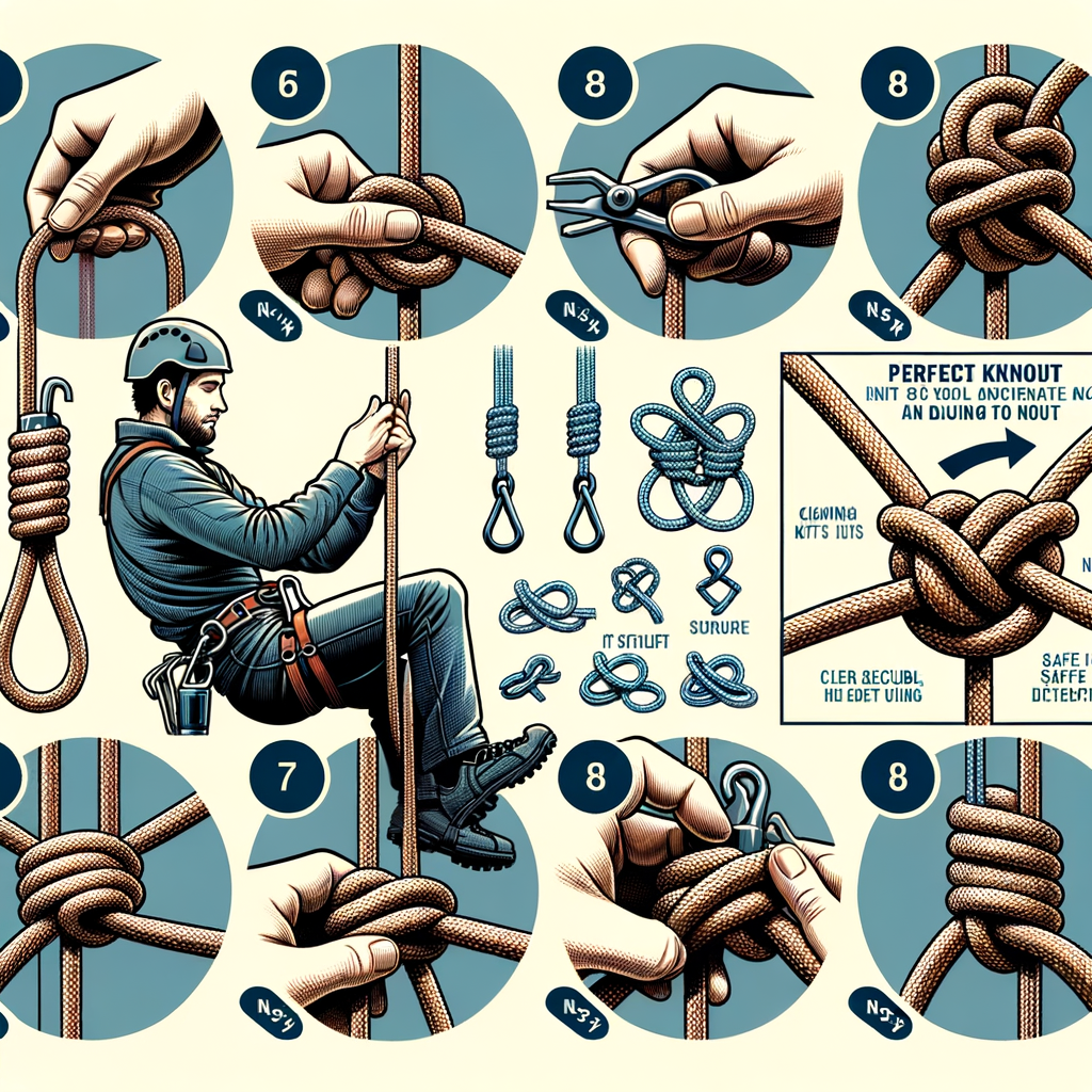 Step-by-step guide on tying a secure rappel knot, essential in rappelling techniques and rock climbing knots, with clear instructions and safety tips for the perfect rappel knot.