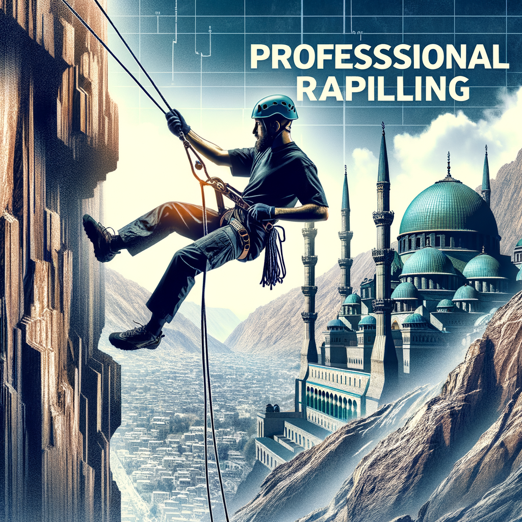 Professional rappelling guide demonstrating advanced techniques and expert methods on a steep cliff, offering pro-level rappelling tips for mastering fearless climbing.