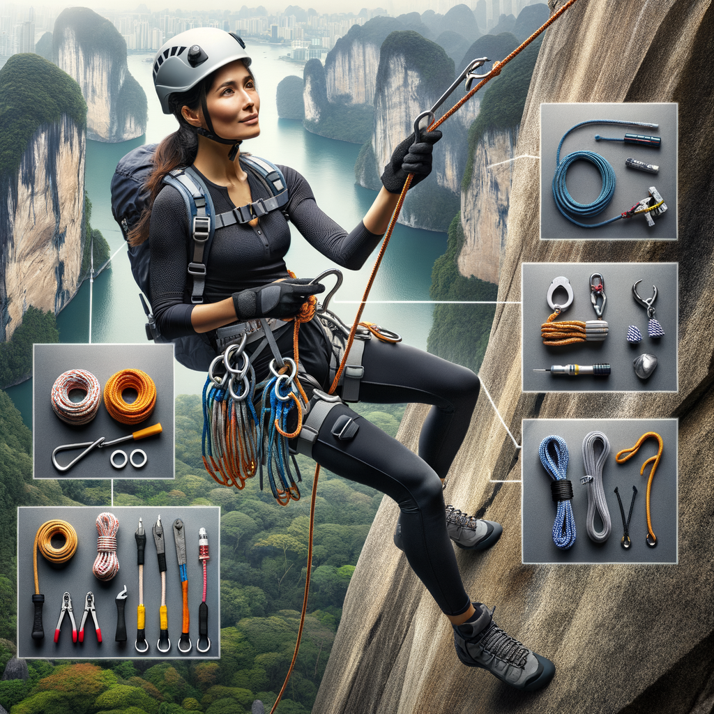 Professional climber demonstrating advanced rappelling techniques and safety using essential rappelling equipment, showcasing rappelling gear, knots, and offering tips for beginners.