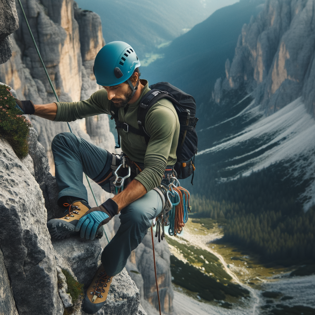 Professional rock climber demonstrating advanced rappelling techniques during a mountain descent, showcasing outdoor adventure, nature connection, and rappelling safety with high-quality gear for wilderness exploration and nature therapy.