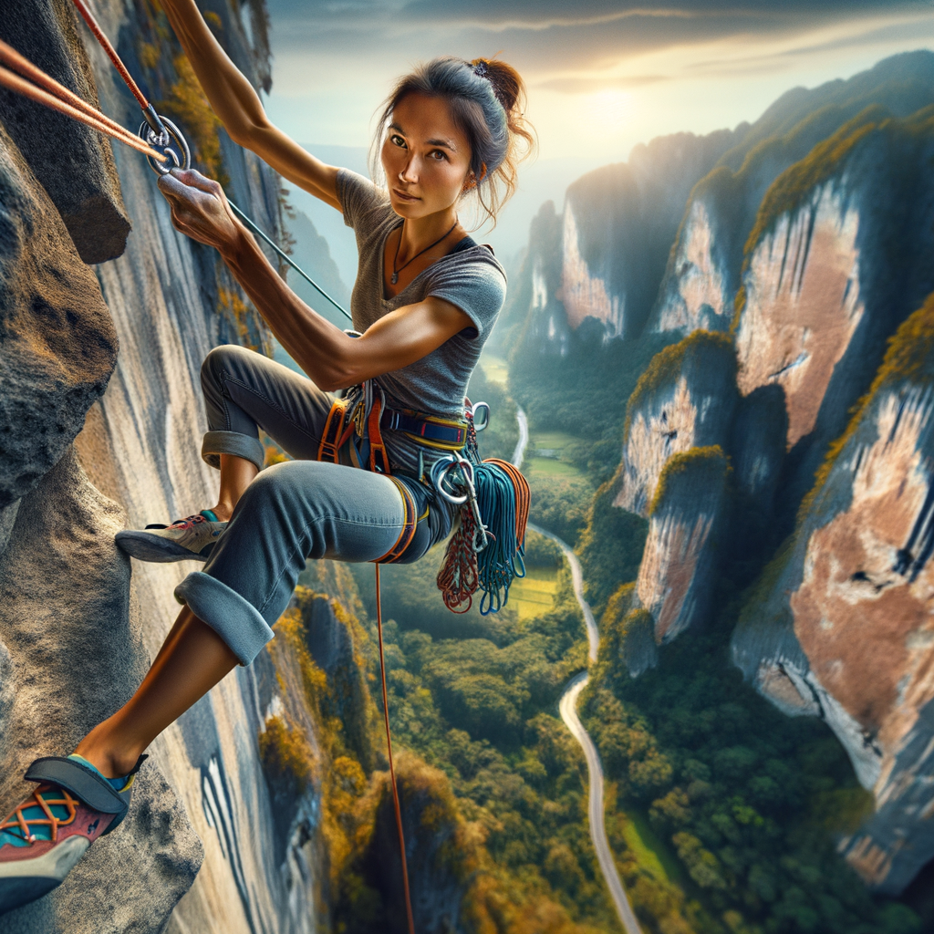 Professional climber in thrilling rappelling descent, a stunning example of rappelling photography, action photography, and adventure photography techniques in capturing action photos.